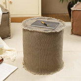 Lucas Round Pouffe Brown